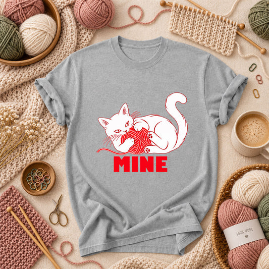 Mine Cat With Yarn Ball T-Shirt