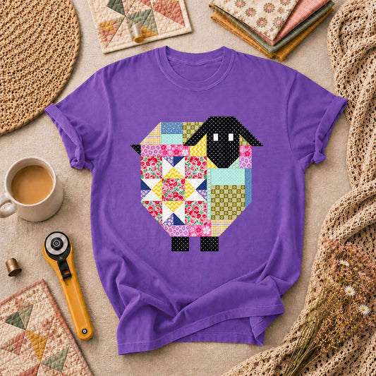 Patchwork Sheep Quilt Block T-Shirt