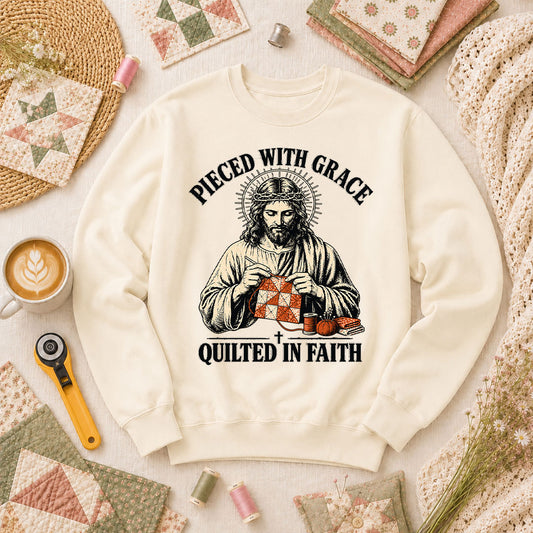 Pieced With Grace Quilted In Faith Long Sleeve
