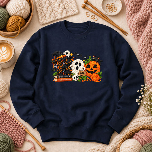 Spooky Stitches Happy Halloween Knit Long Sleeve