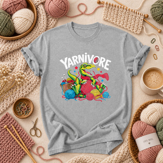 Yarnivore Dinosaur With Yarn Balls T-Shirt