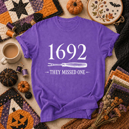 1692 They Missed One Witch Halloween T-Shirt - Heather Team Purple