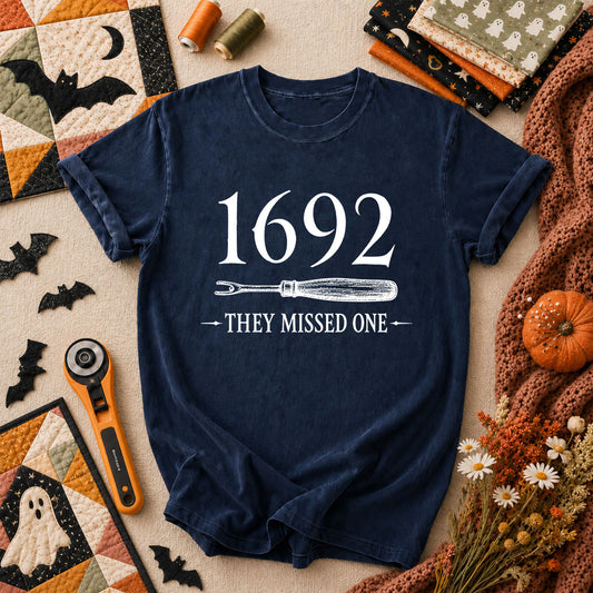 1692 They Missed One Witch Halloween T-Shirt - Navy