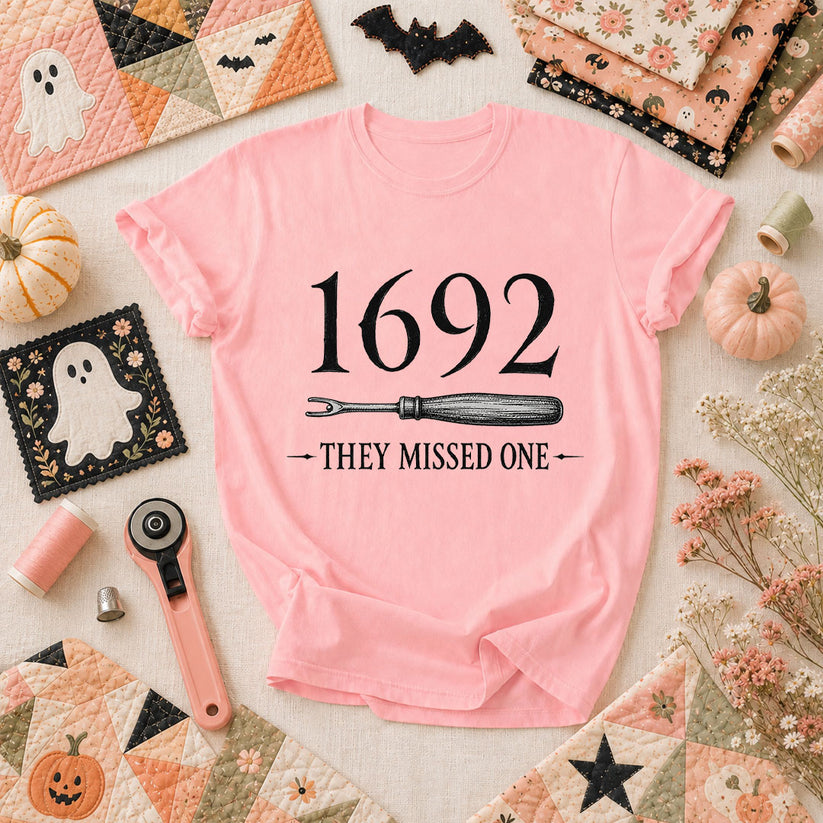 1692 They Missed One Witch Halloween T-Shirt - Pink