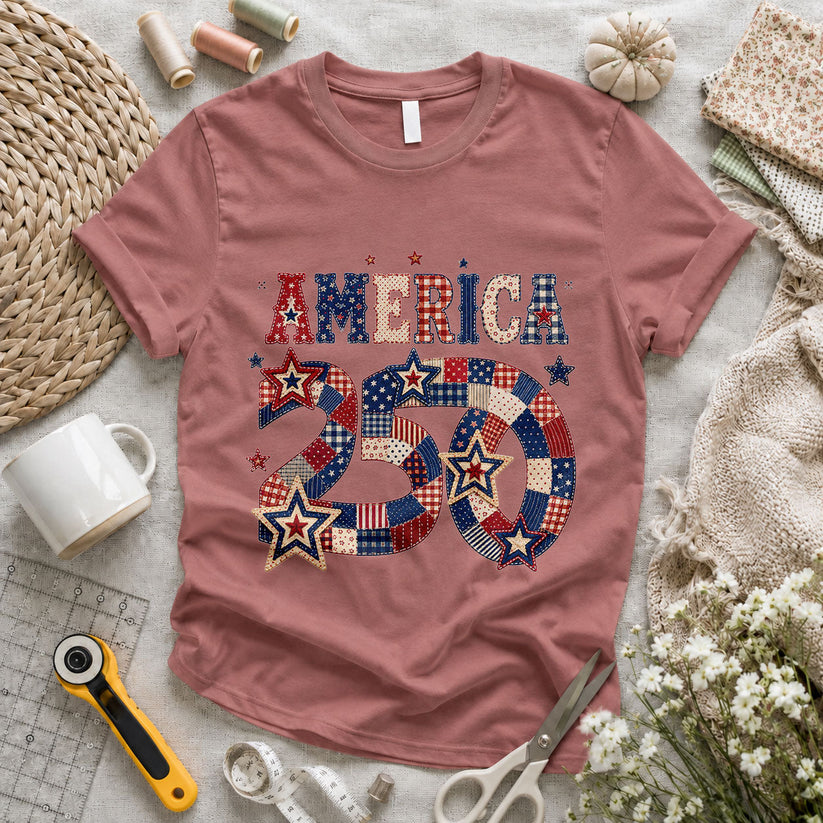 1776 Betsy Ross Flag Patchwork Stripes - Pink view 2