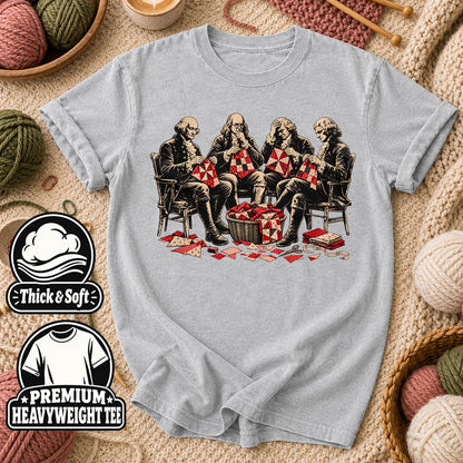 Skeletons Quilting Bee Circle T-Shirt