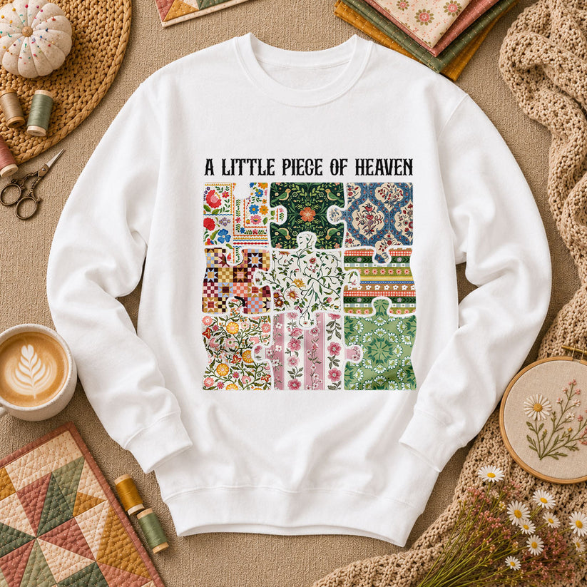 A Little Piece Of Heaven Quilt Long Sleeve - White