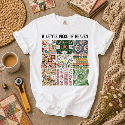 A Little Piece Of Heaven Quilt T-Shirt - White