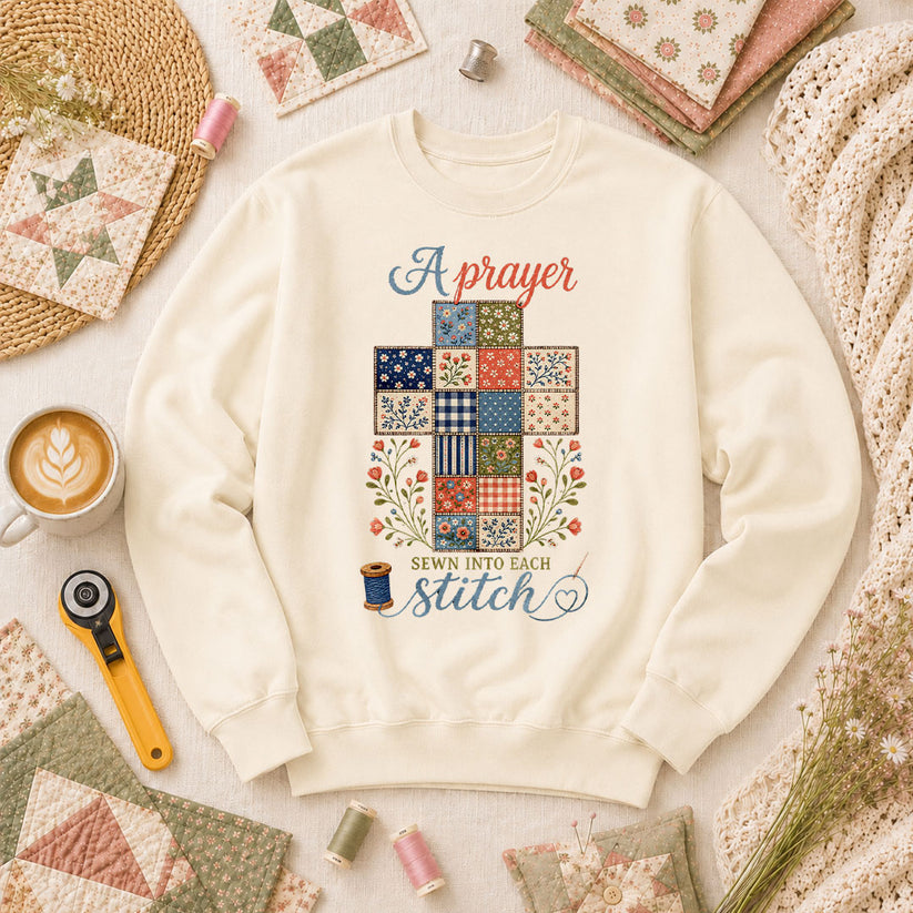 A Prayer Sewn Into Each Stitch Long Sleeve - Natural