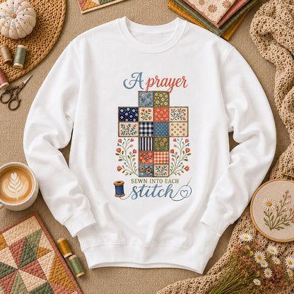 A Prayer Sewn Into Each Stitch Long Sleeve - White