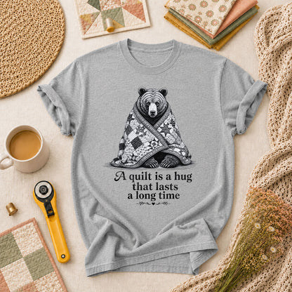 A Quilt Is A Hug That Lasts A Long Time Bear T-Shirt - Athletic Heather