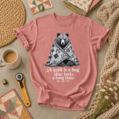 A Quilt Is A Hug That Lasts A Long Time Bear T-Shirt - Heather Mauve