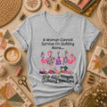 A Woman Cannot Survive On Quilting Alone She Also Needs Quilting Besties Women's V-Neck