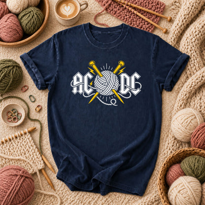 AC/DC Knitting Rock Parody T-Shirt
