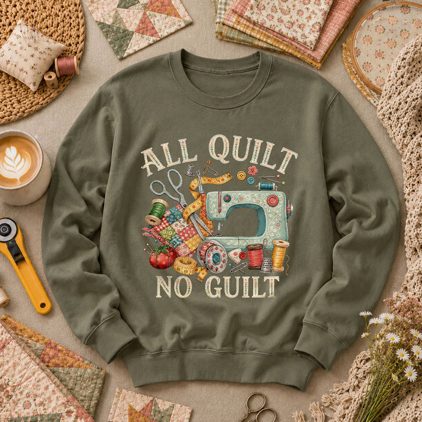All Quilt No Guilt Long Sleeve - Military Green