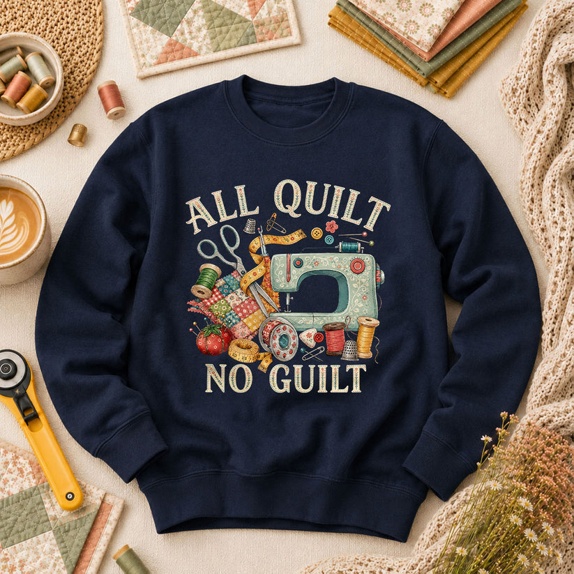 All Quilt No Guilt Long Sleeve - Navy