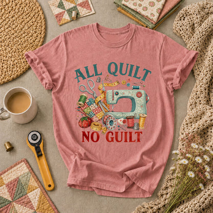 All Quilt No Guilt T-Shirt - Heather Mauve