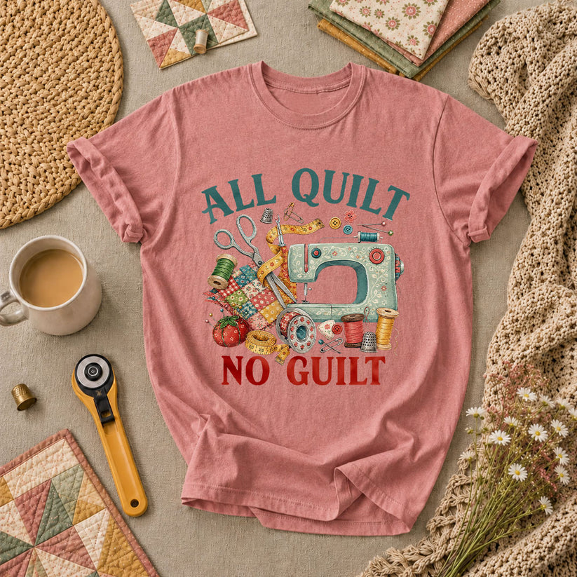 All Quilt No Guilt T-Shirt - Heather Mauve