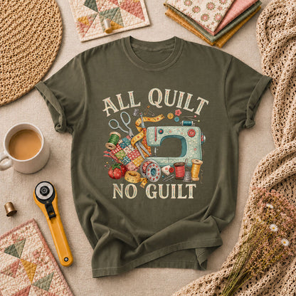 All Quilt No Guilt T-Shirt - Military Green