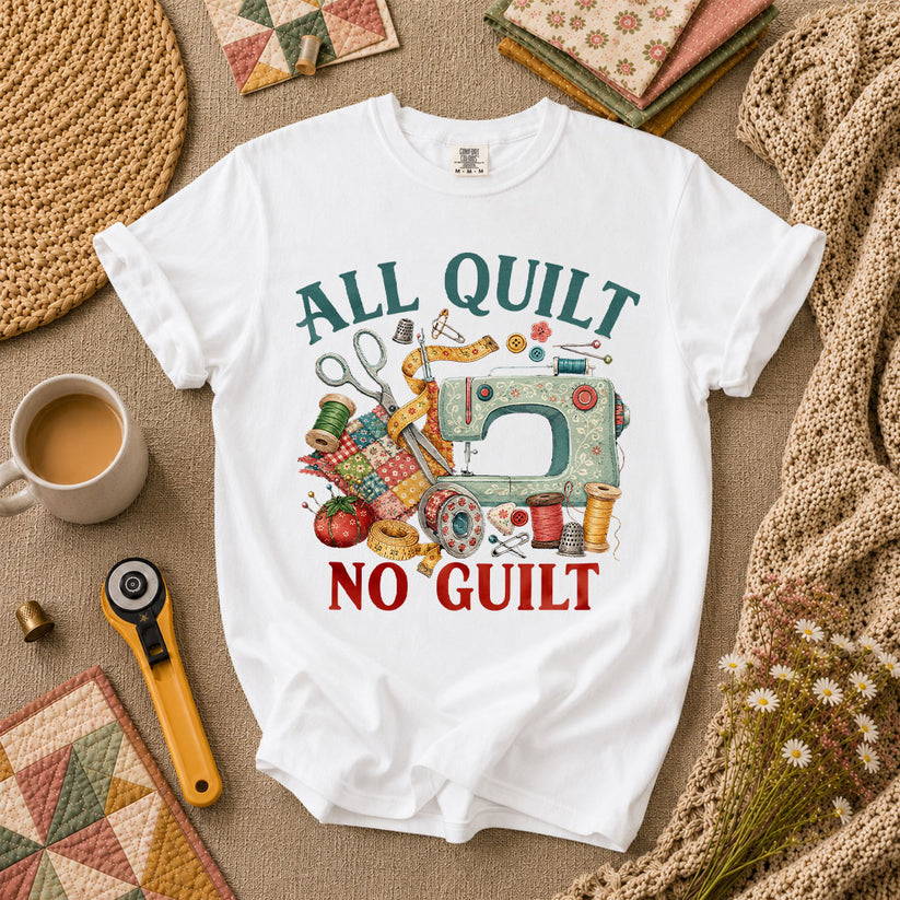 All Quilt No Guilt T-Shirt - White