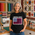 America 250 Vintage Quilted Numbers Freedom Tee | Patchwork Patriotic 1776 Quilting T-Shirt