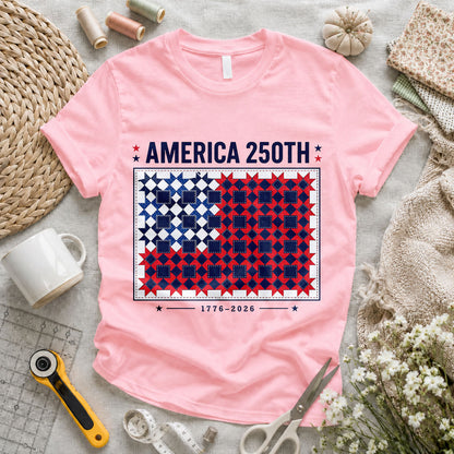 America 250 Vintage Quilted Numbers Freedom - Pink flatlay