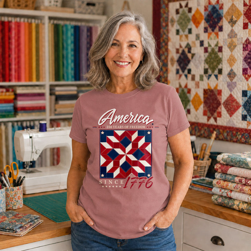 America 250th American Flag Quilt Squares - Black view 4
