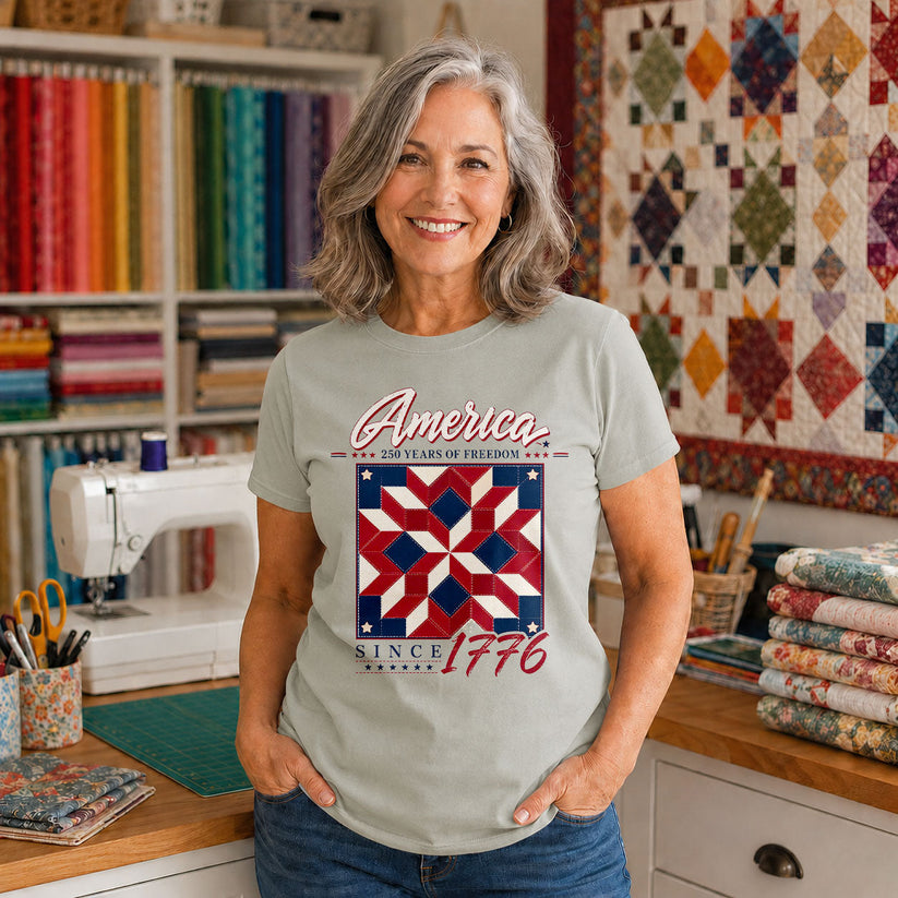 America 250th American Flag Quilt Squares - Black view 5
