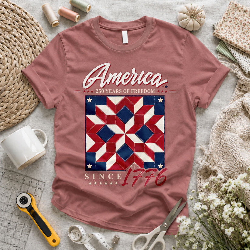 America 250th American Flag Quilt Squares - Pink view 2