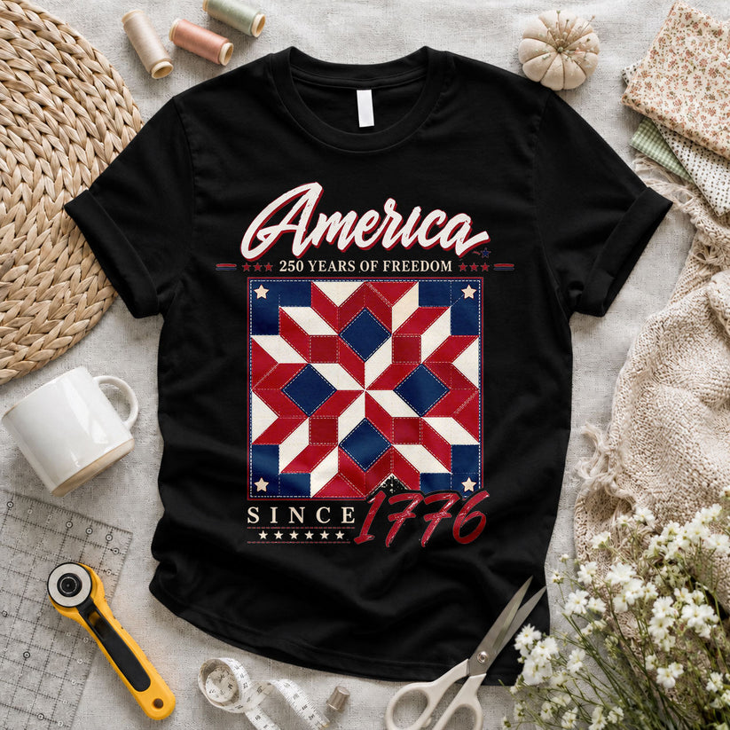 America 250th American Flag Quilt Squares - Pink view 4