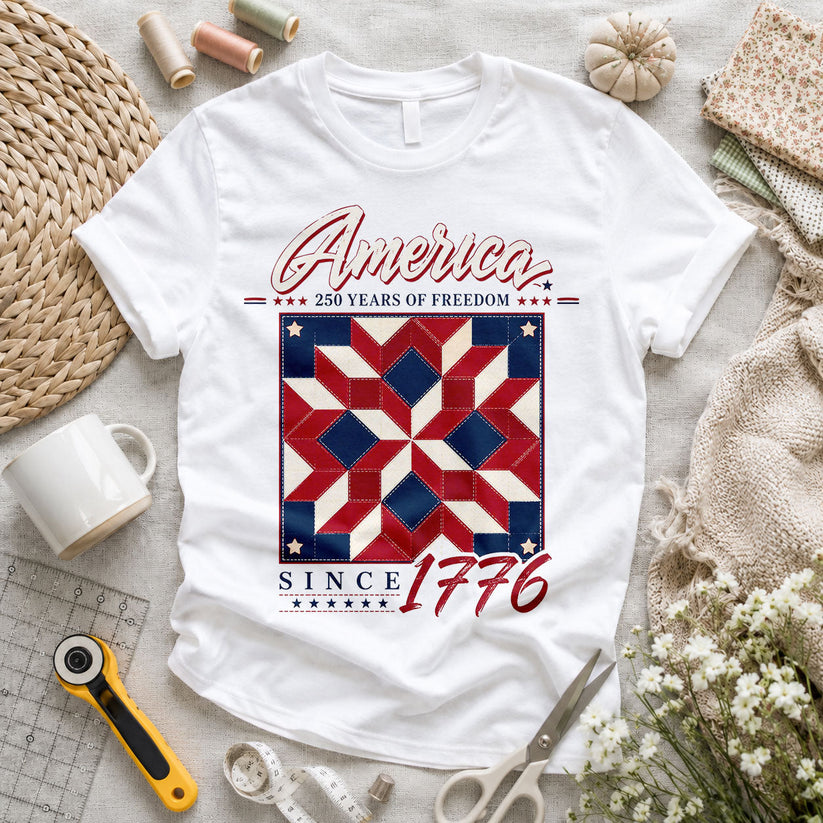 America 250th American Flag Quilt Squares - Pink view 6