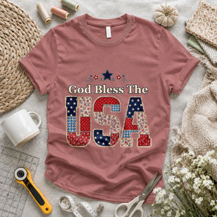 America Floral Wildflowers Patriotic Quilted - Pink view 2