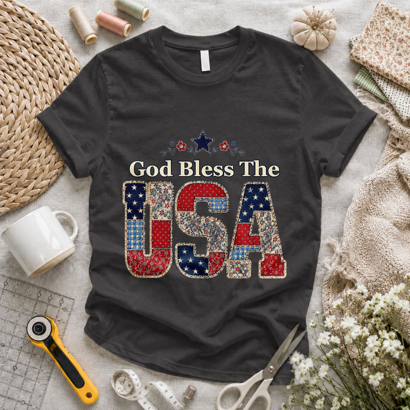 America Floral Wildflowers Patriotic Quilted - Pink view 3