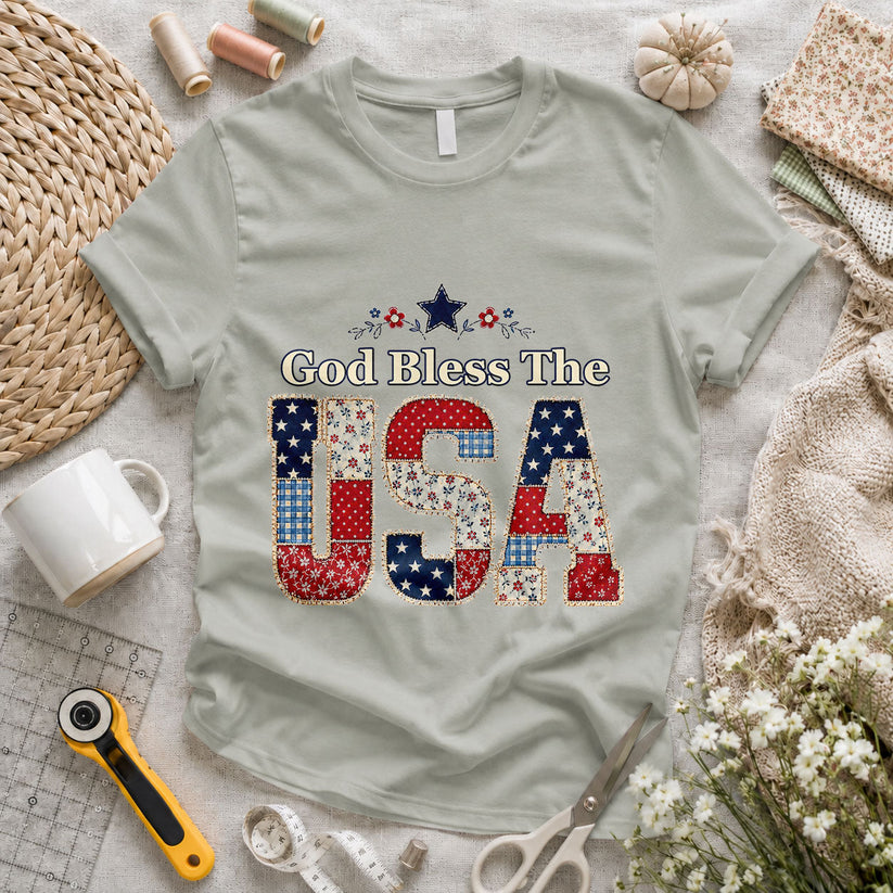 America Floral Wildflowers Patriotic Quilted - Pink view 5