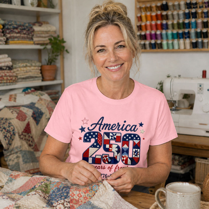 America's 250th Stitching Freedom Since 1776 - Dark Heather Grey view 2