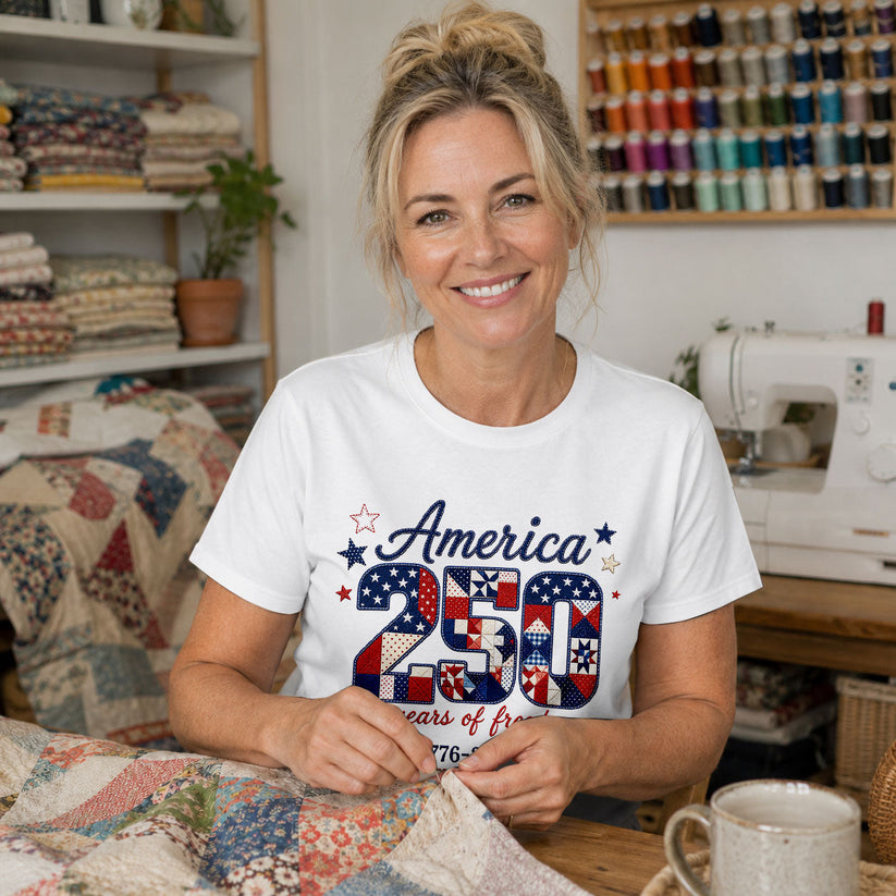 America's 250th Stitching Freedom Since 1776 - Dark Heather Grey view 6