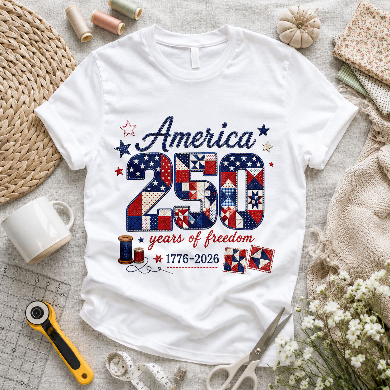 America's 250th Stitching Freedom Since 1776 - Pink view 6