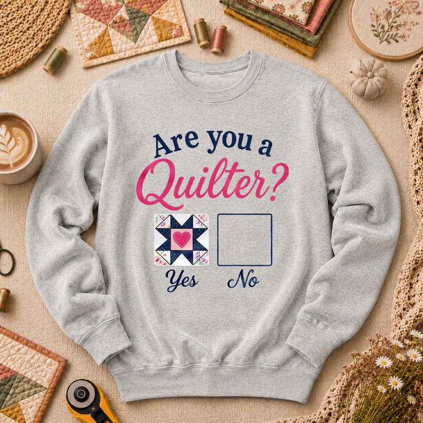 Are You A Quilter Long Sleeve - Sport Grey