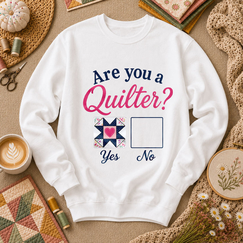 Are You A Quilter Long Sleeve - White