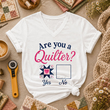 Are You A Quilter Women's V-Neck - White