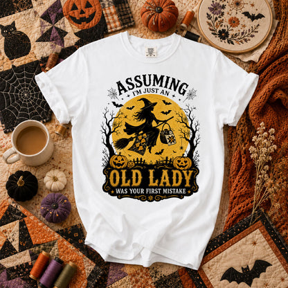 Assuming Im Just An Old Lady Was Your First Mistake T-Shirt - White