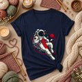 Astronaut Knitting In Space Women's V-Neck