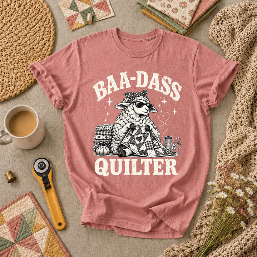 Baa-Dass Quilter T-Shirt - Heather Mauve