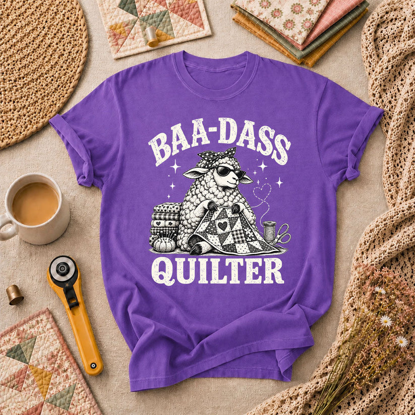 Baa-Dass Quilter T-Shirt - Heather Team Purple