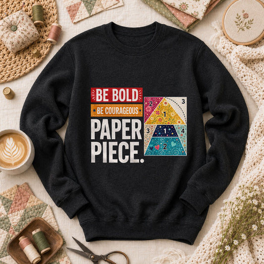 Be Bold Be Courageous Paper Piece Long Sleeve - Black