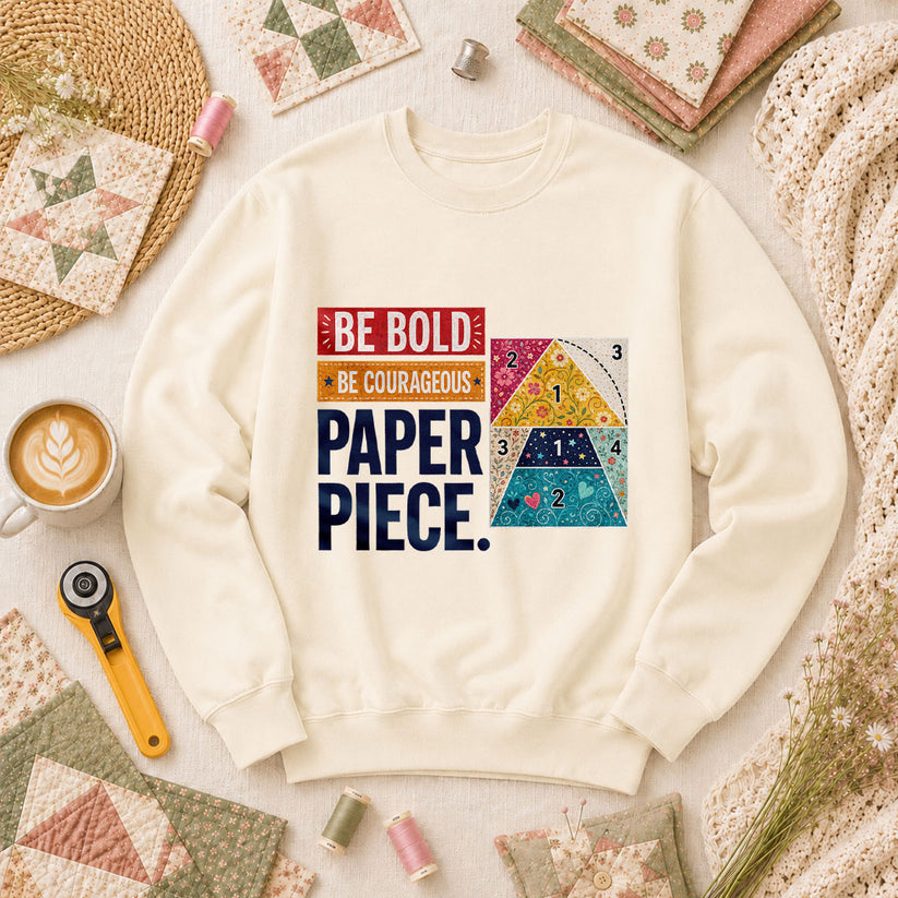 Be Bold Be Courageous Paper Piece Long Sleeve - Natural