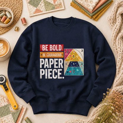 Be Bold Be Courageous Paper Piece Long Sleeve - Navy