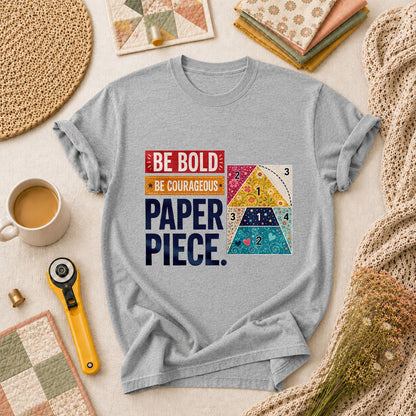 Be Bold Be Courageous Paper Piece T-Shirt - Athletic Heather