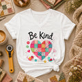 Be Kind Patchwork Heart Women's V-Neck