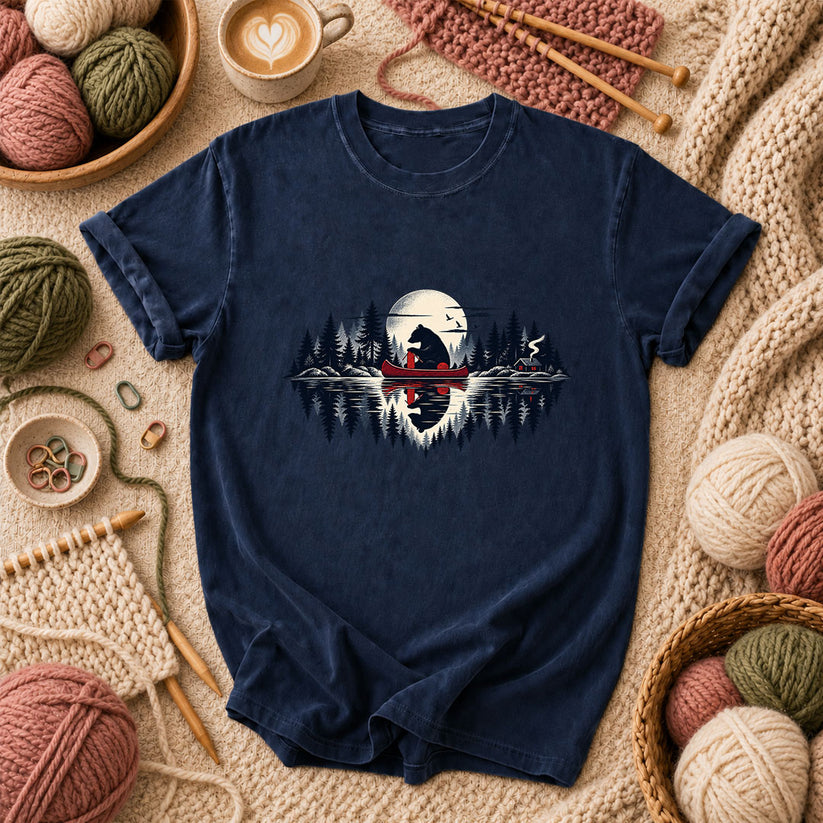 Bear Canoe Lake Reflection T-Shirt - Navy